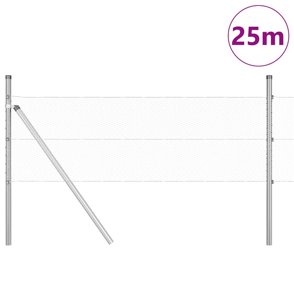 vidaXL Ogrodzenie spawane do mocowania w gruncie 25 x 0,5 m (S x W)