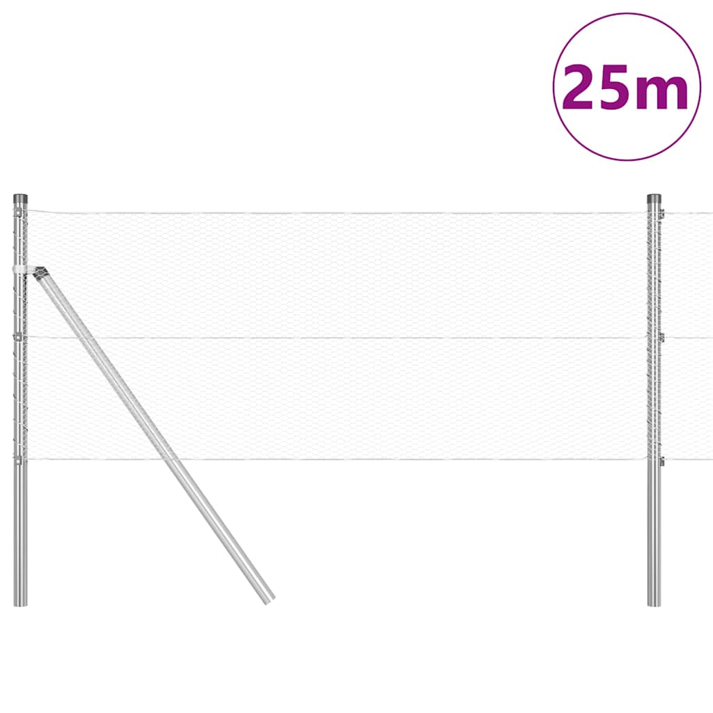vidaXL Ogrodzenie spawane do mocowania w gruncie 25 x 0,6 m (S x W)