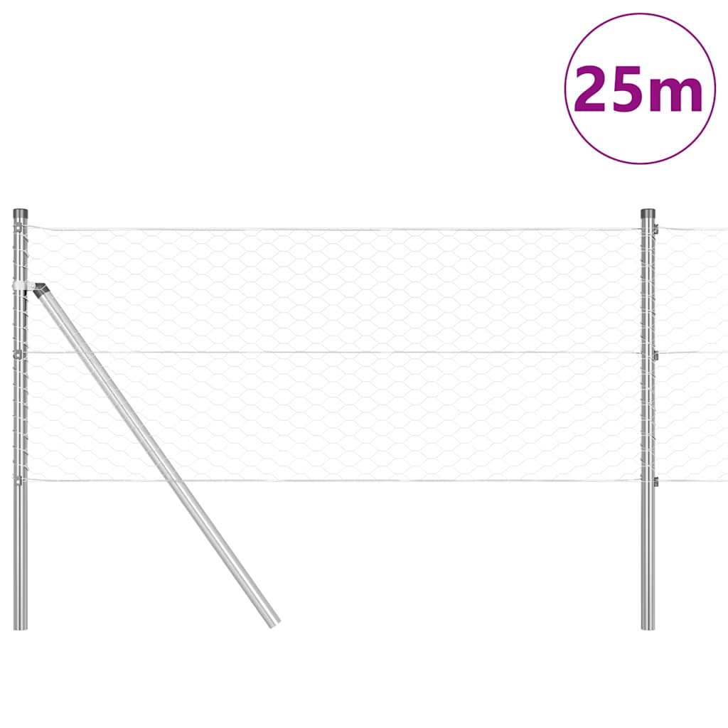 vidaXL Ogrodzenie spawane do mocowania w gruncie 25 x 0,6 m (S x W)