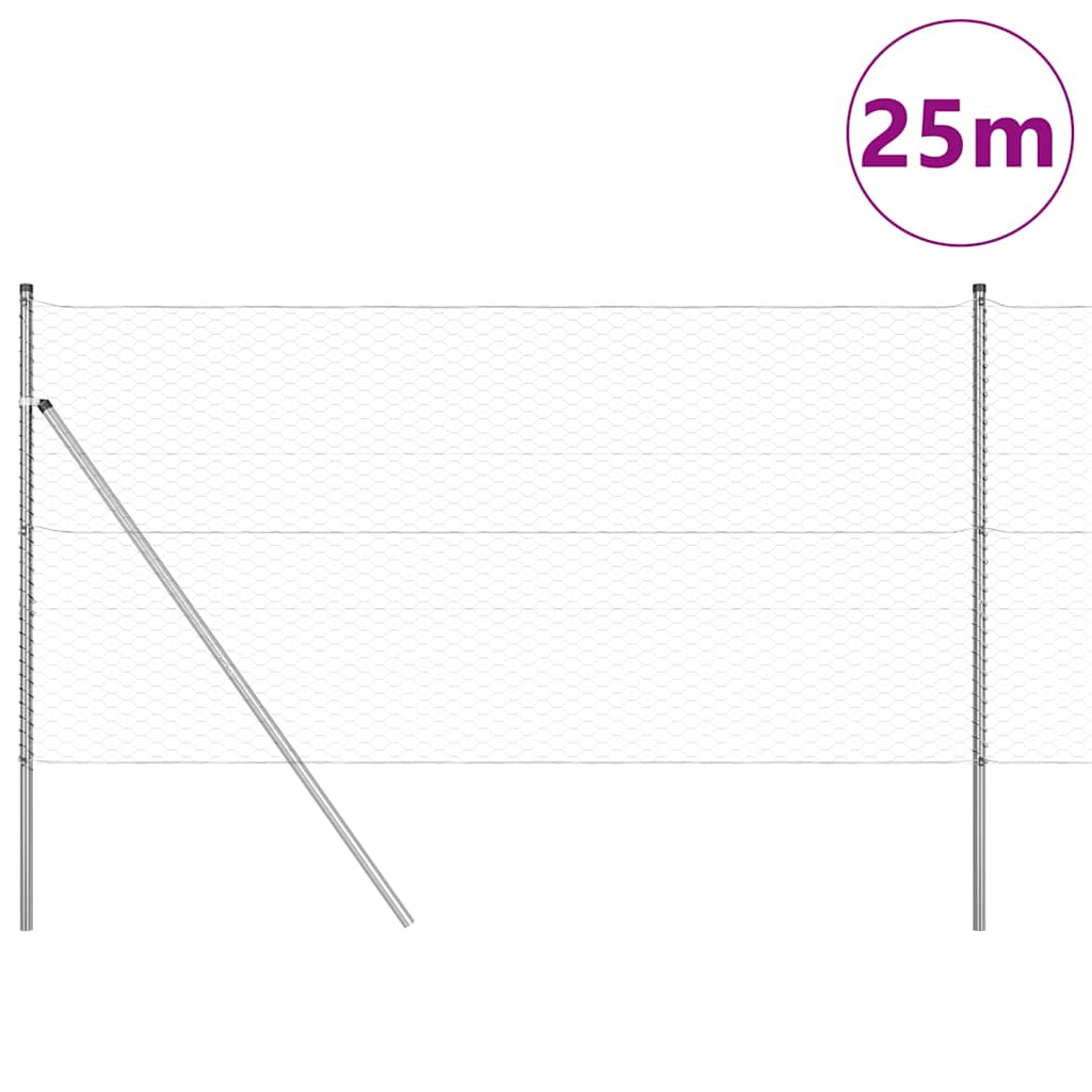 vidaXL Ogrodzenie spawane do mocowania w gruncie 25 x 1 m (S x W)