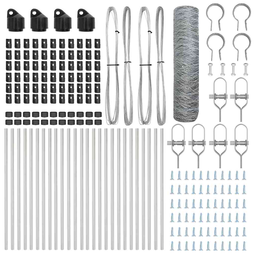 vidaXL Ogrodzenie spawane do mocowania w gruncie