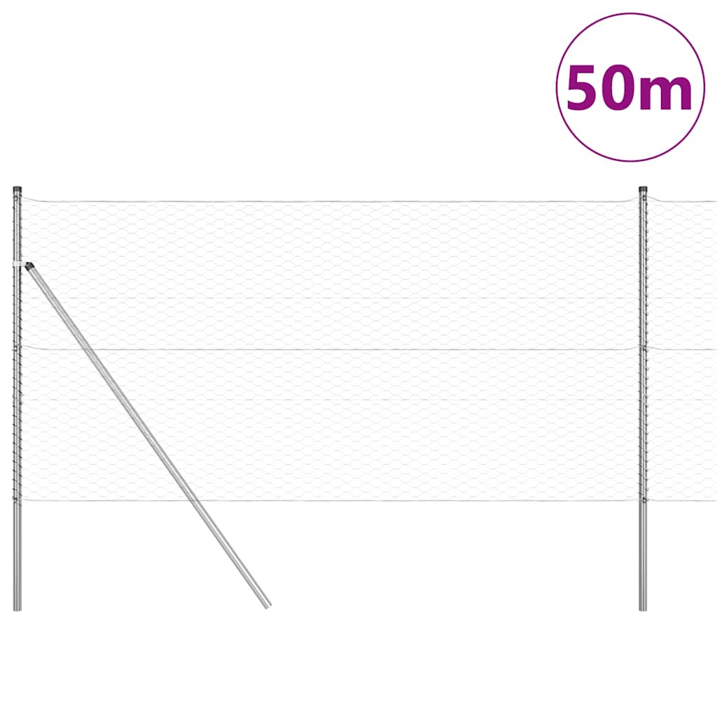vidaXL Ogrodzenie spawane do mocowania w gruncie 50 x 1 m (S x W)