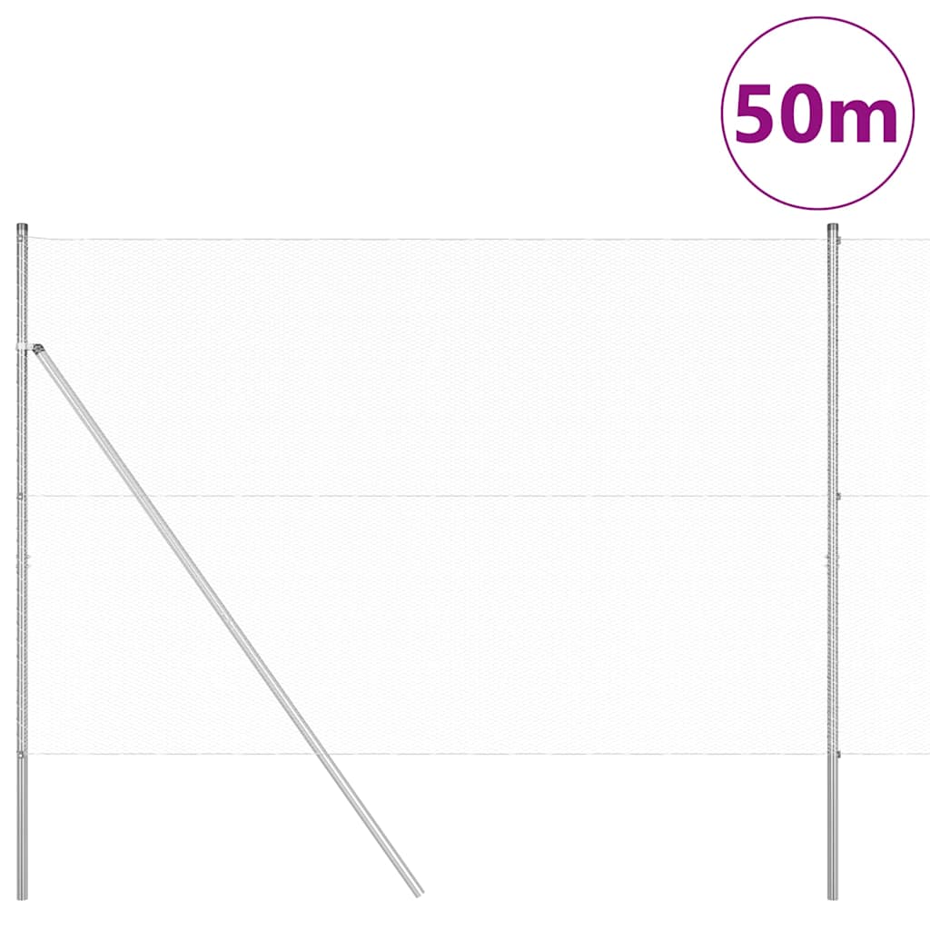 vidaXL Ogrodzenie spawane do mocowania w gruncie 50 x 1,6 m (S x W)