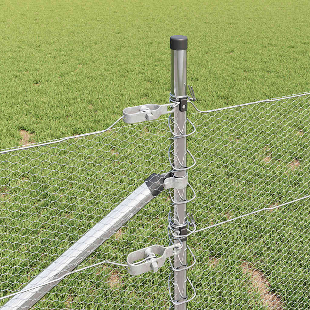 vidaXL Sześciokątne ogrodzenie z słupkiem 10 x 0,5 m Stal ocynkowana