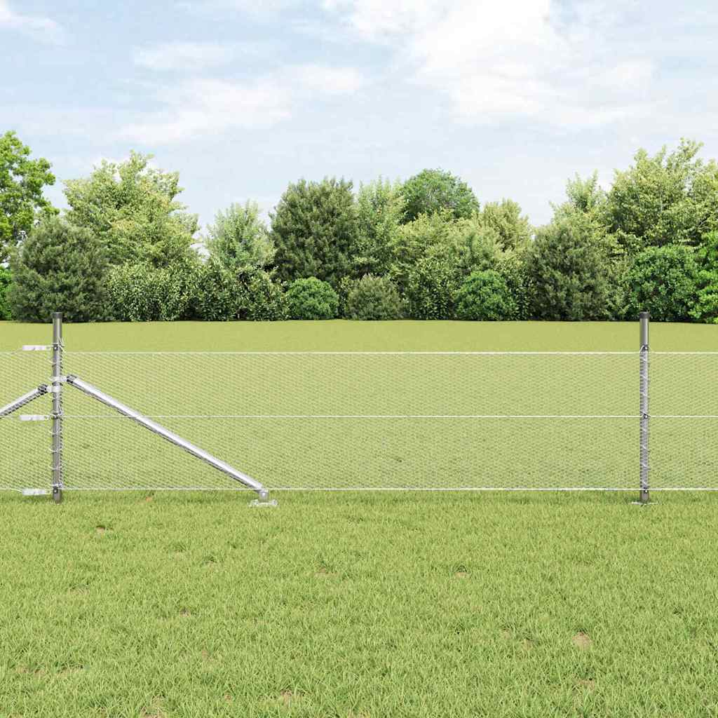 vidaXL Sześciokątne ogrodzenie z słupkiem 10 x 0,5 m Stal ocynkowana
