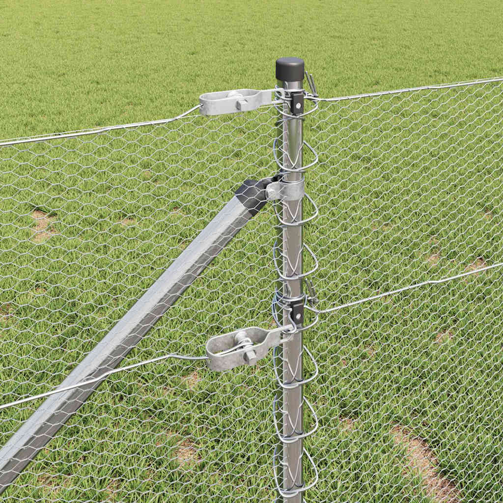 vidaXL Sześciokątne ogrodzenie z słupkiem 100 x 0,6 m Stal ocynkowana