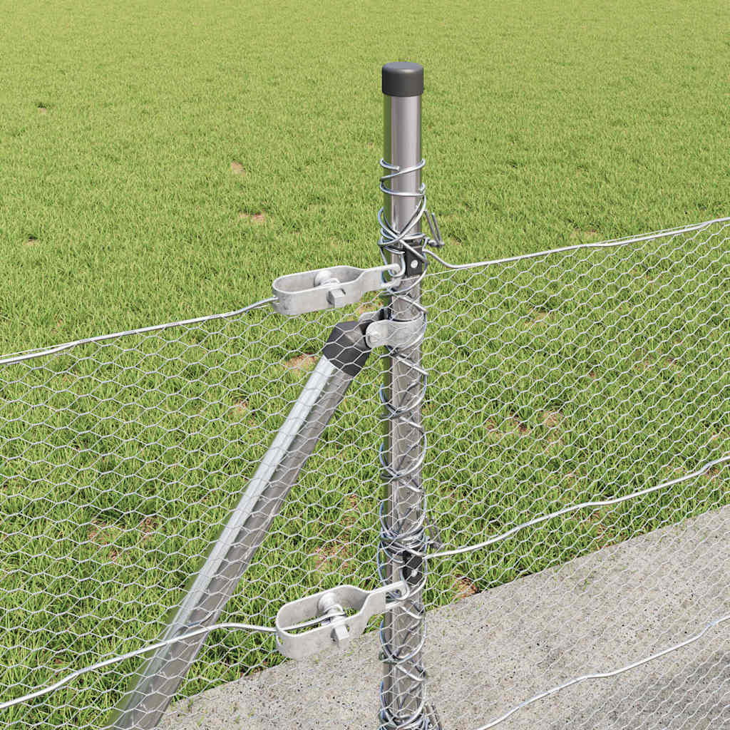 vidaXL Sześciokątne ogrodzenie z betonową podstawą 100 x 0,6 m srebrny