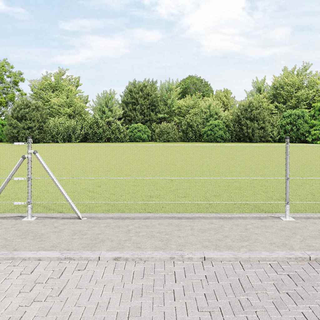 vidaXL Sześciokątne ogrodzenie z betonową podstawą 100 x 0,6 m srebrny