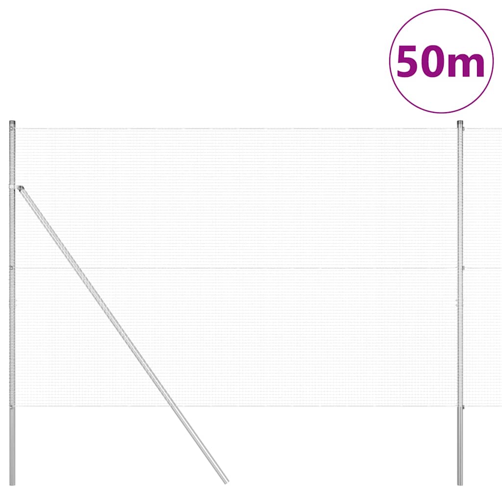 vidaXL Ogrodzenie spawane do mocowania w gruncie 50 x 1,6 m (S x W)