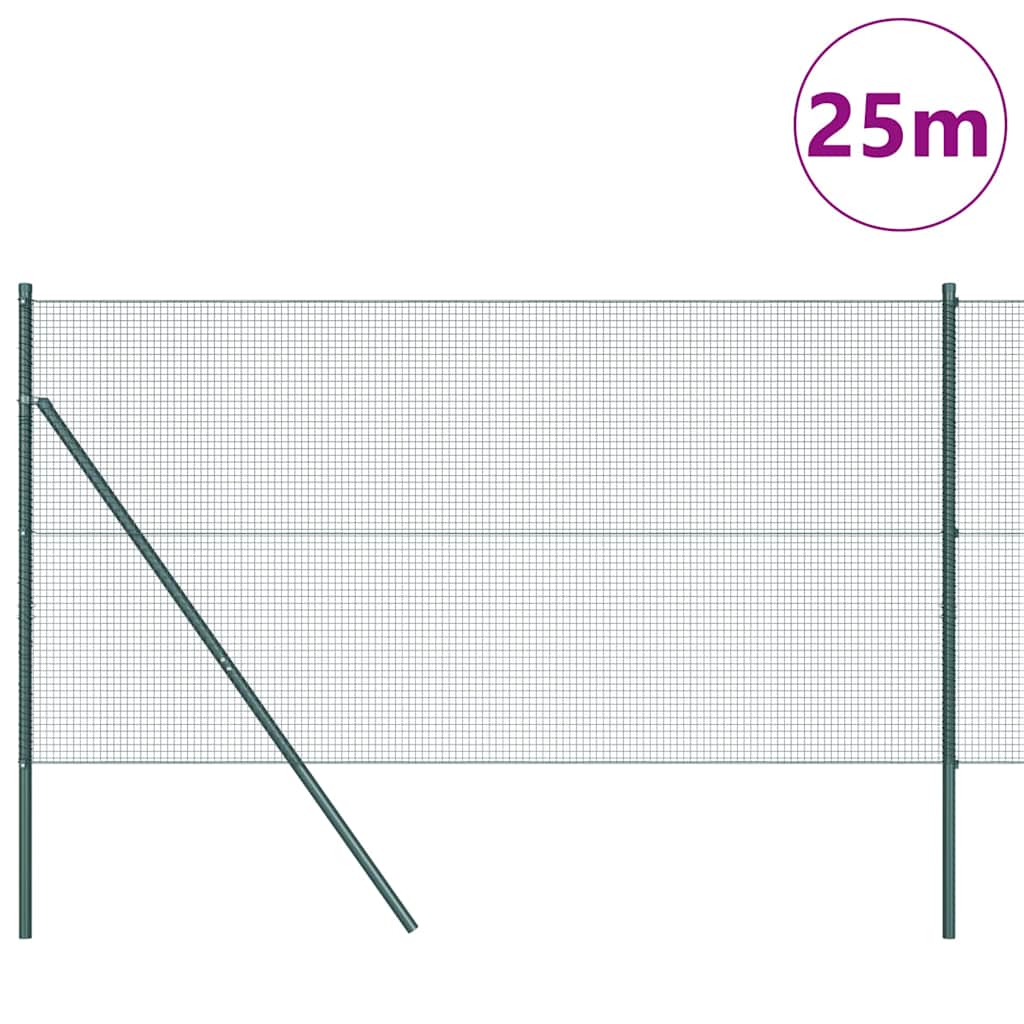 vidaXL Ogrodzenie spawane do mocowania w gruncie 25 x 1 m (S x W)