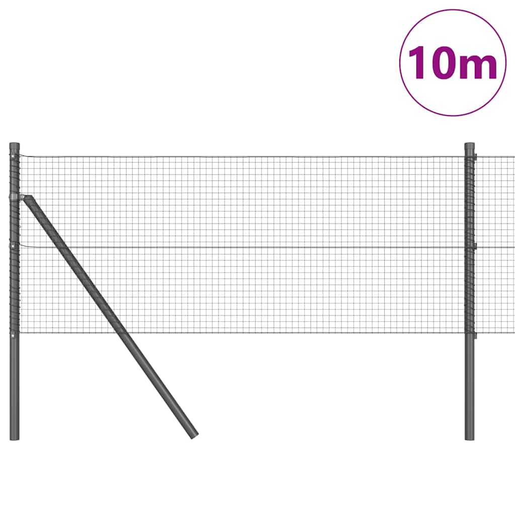 vidaXL Ogrodzenie spawane do mocowania w gruncie 10 x 0,8 m (S x W)