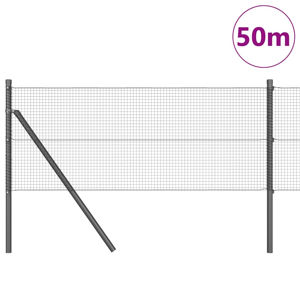 vidaXL Ogrodzenie z spawanej siatki do mocowania w ziemi 50 x 0,6 m