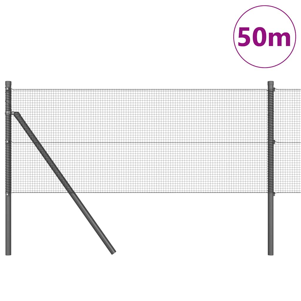 vidaXL Ogrodzenie spawane do mocowania w gruncie 50 x 0,8 m (S x W)