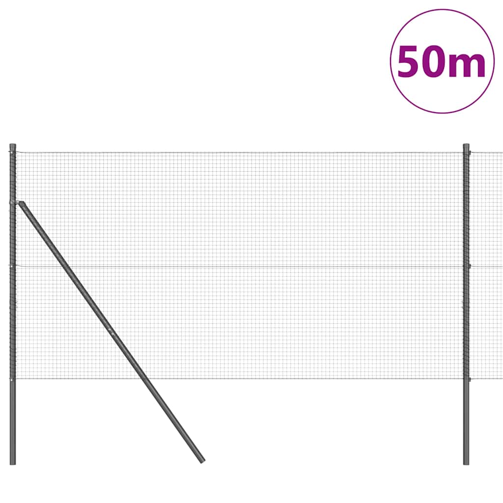 vidaXL Ogrodzenie spawane do mocowania w gruncie 50 x 1 m (S x W)