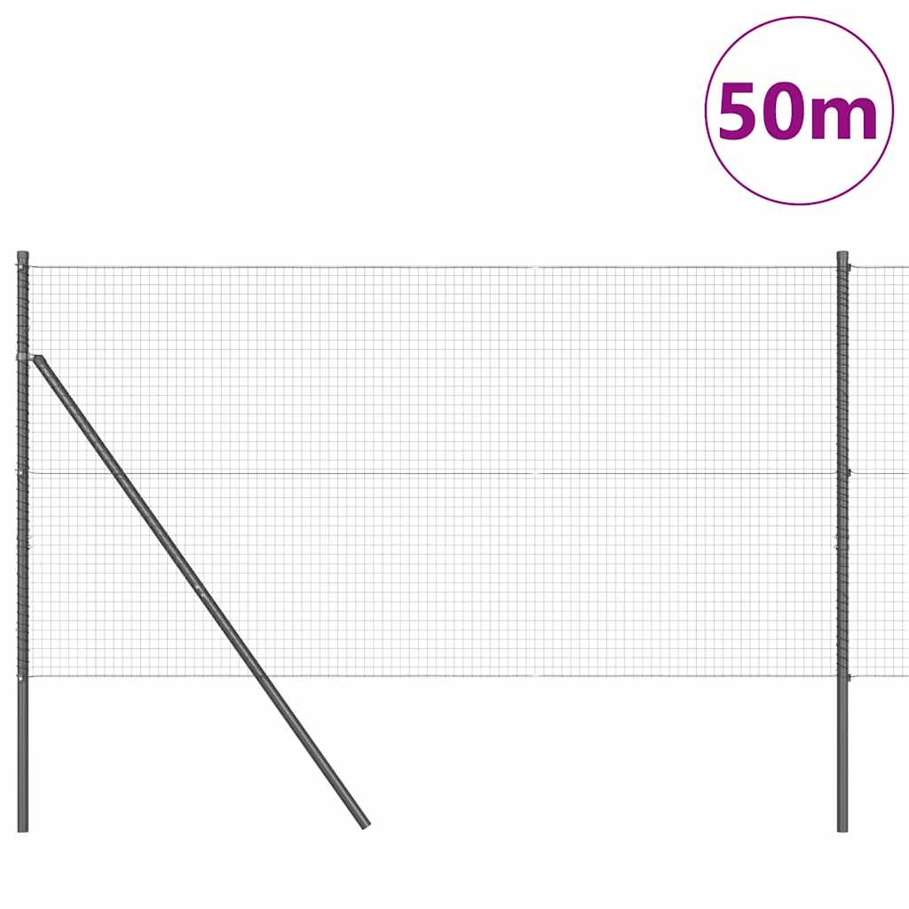 vidaXL Ogrodzenie spawane do mocowania w gruncie 50 x 1 m (S x W)