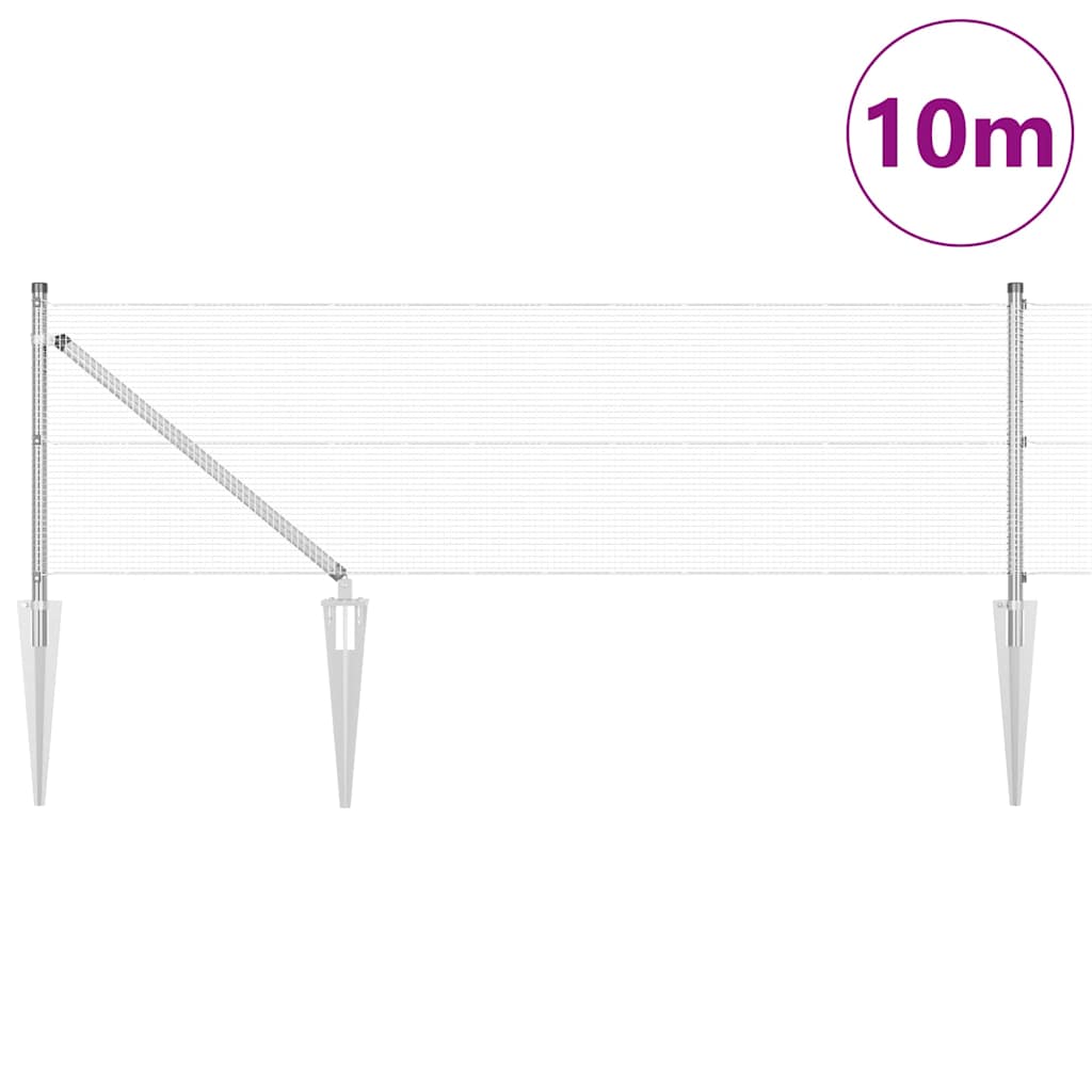 vidaXL Ogrodzenie z drutu spawanego z kolcami 10 x 0,8 m (S x W)