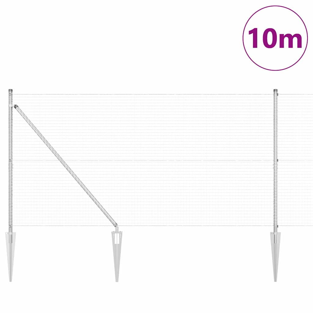 vidaXL Ogrodzenie z drutu spawanego z kolcami 10 x 0,8 m (S x W)