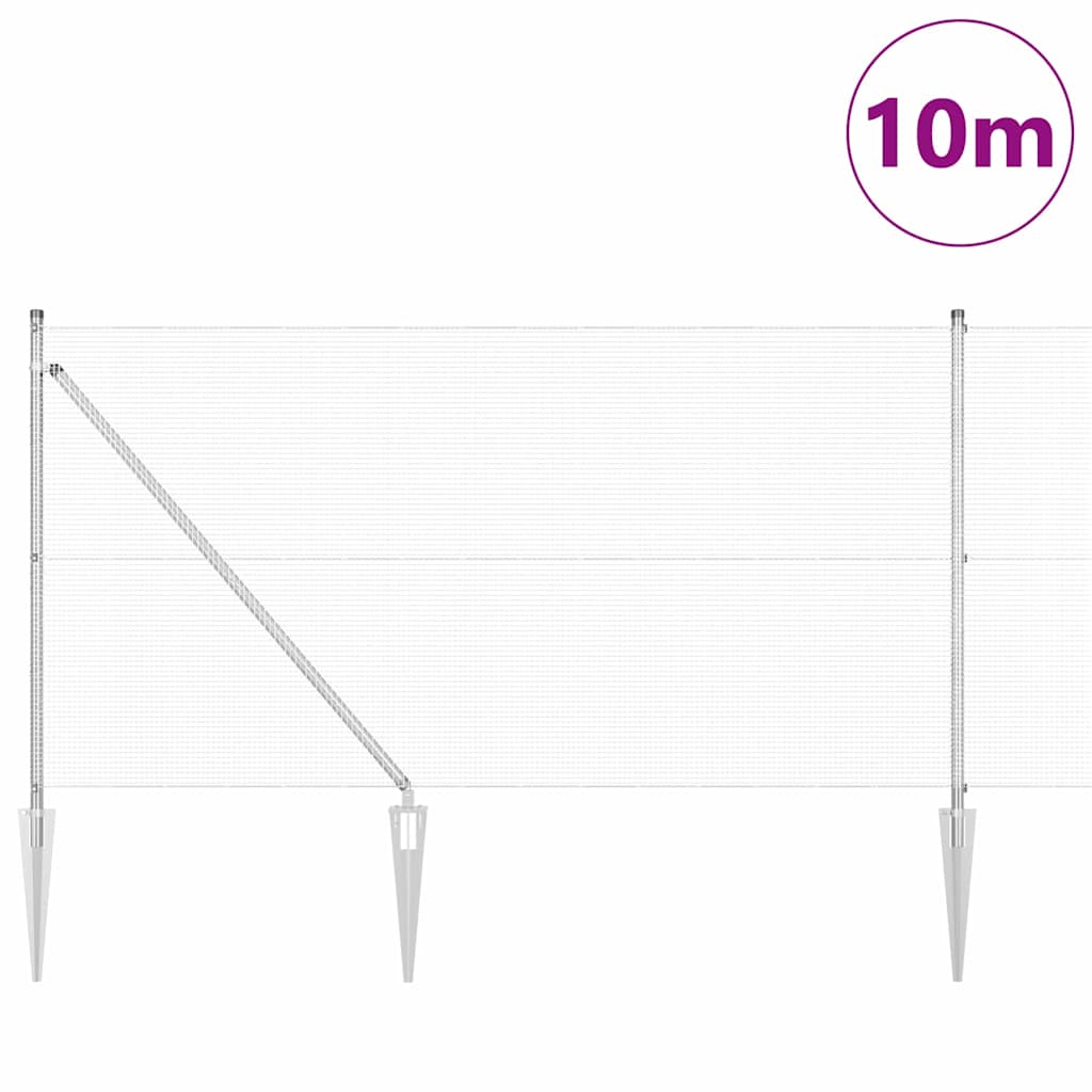 vidaXL Ogrodzenie z drutu spawanego z kolcami 10 x 1 m (S x W)