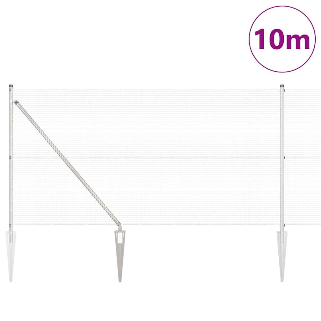 vidaXL Ogrodzenie z drutu spawanego z kolcami 10 x 1 m (S x W)