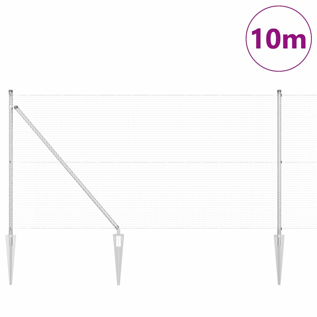 vidaXL Ogrodzenie z drutu spawanego z kolcami 10 x 1 m (S x W)