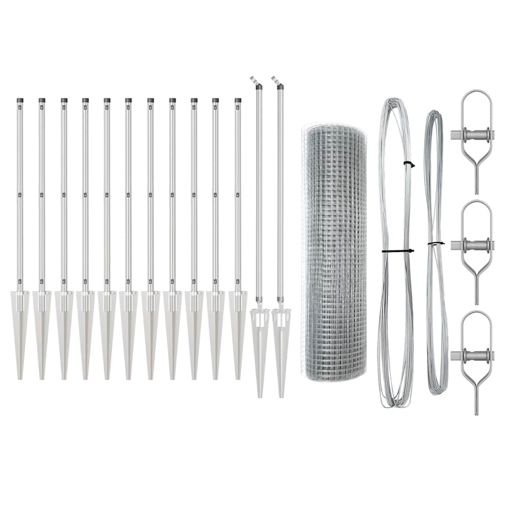 vidaXL Ogrodzenie z drutu spawanego z kolcami 25 x 1 m (S x W)