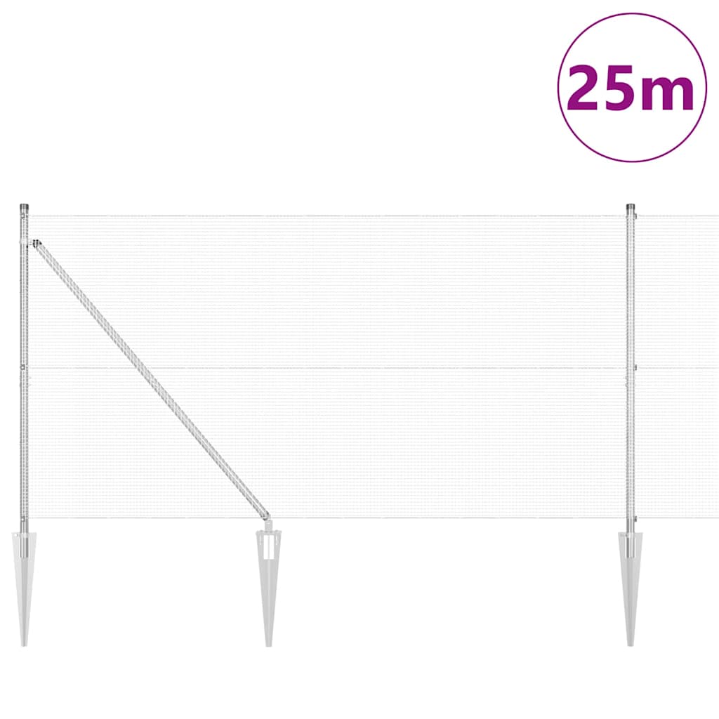 vidaXL Ogrodzenie z drutu spawanego z kolcami 25 x 1,4 m (S x W)