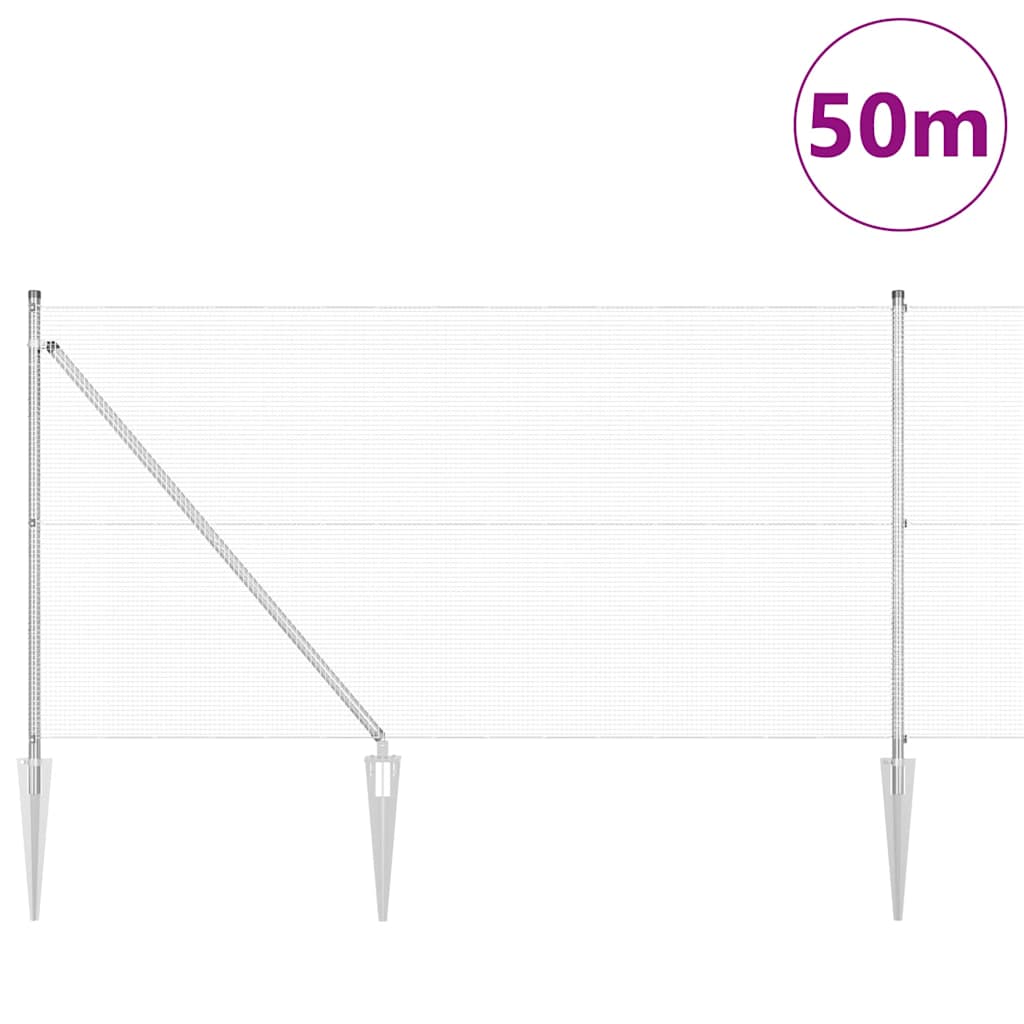 vidaXL Ogrodzenie z drutu spawanego z kolcami 50 x 1 m Stal ocynkowana