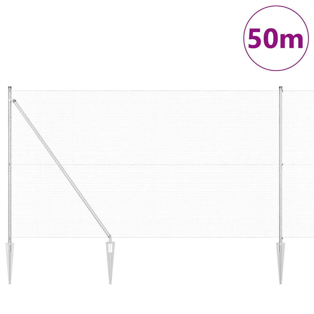 vidaXL Ogrodzenie z drutu spawanego z kolcami 50 x 1,5 m (S x W)