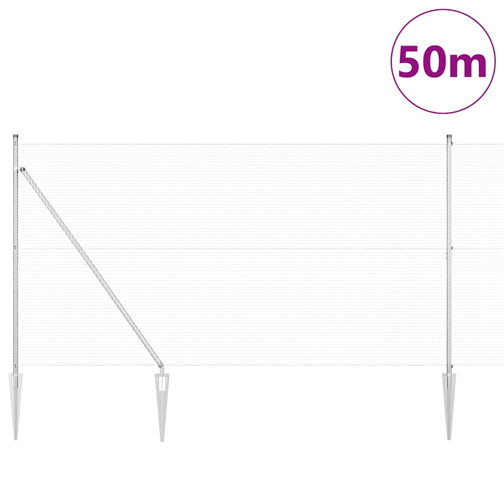 vidaXL Ogrodzenie z drutu spawanego z kolcami 50 x 1,5 m (S x W)