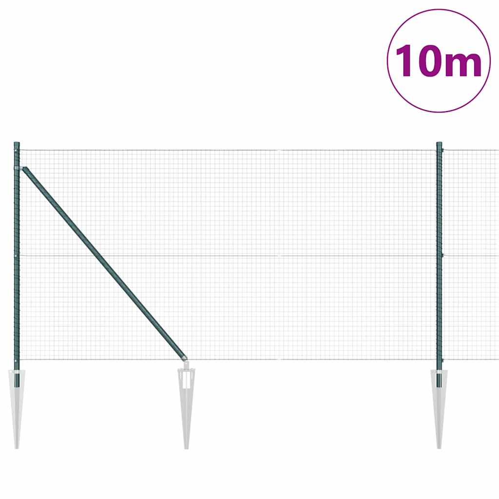 vidaXL Ogrodzenie z drutu spawanego z kolcami 10 x 1 m (S x W)