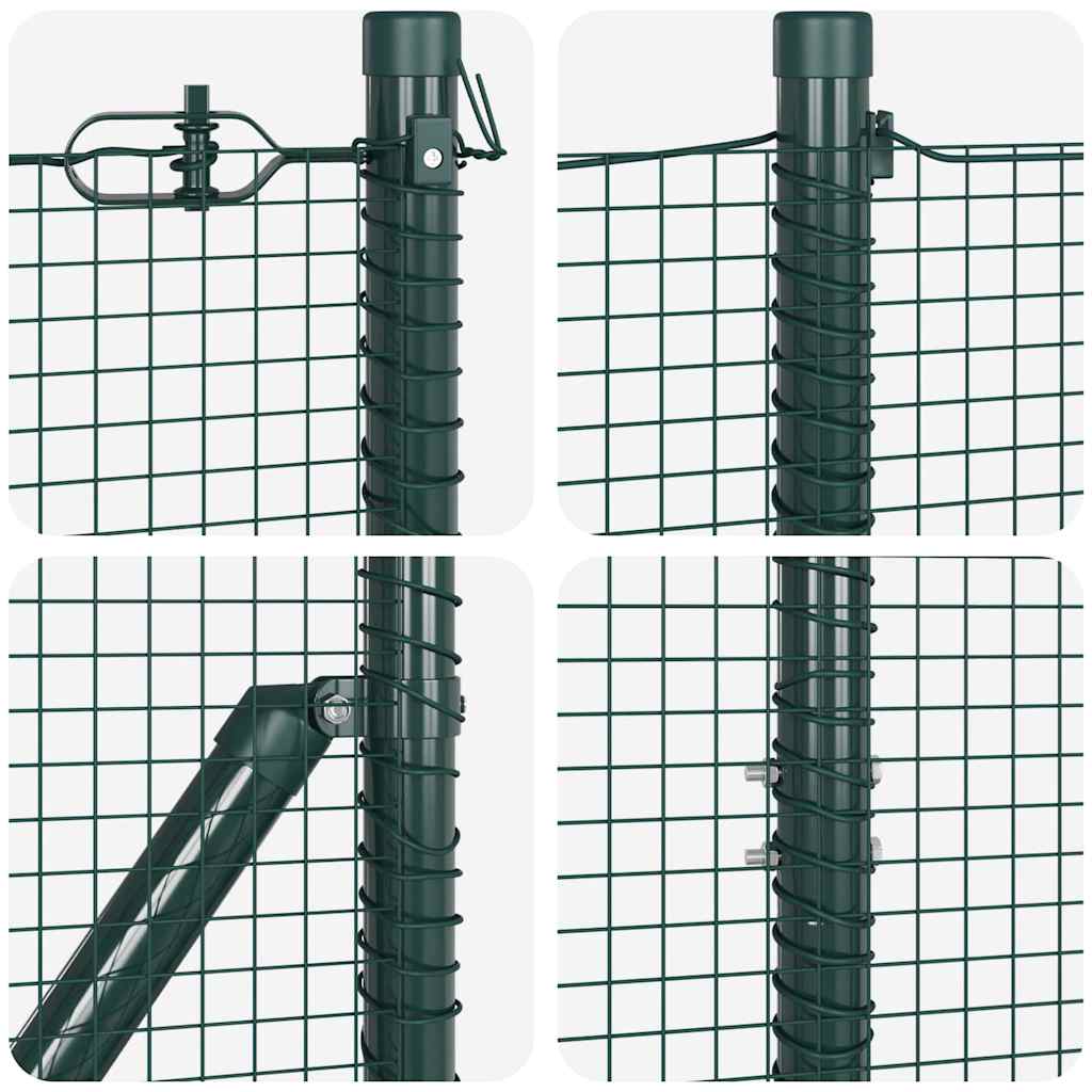 vidaXL Ogrodzenie z drutu spawanego z kolcami 10 x 1,2 m zielony