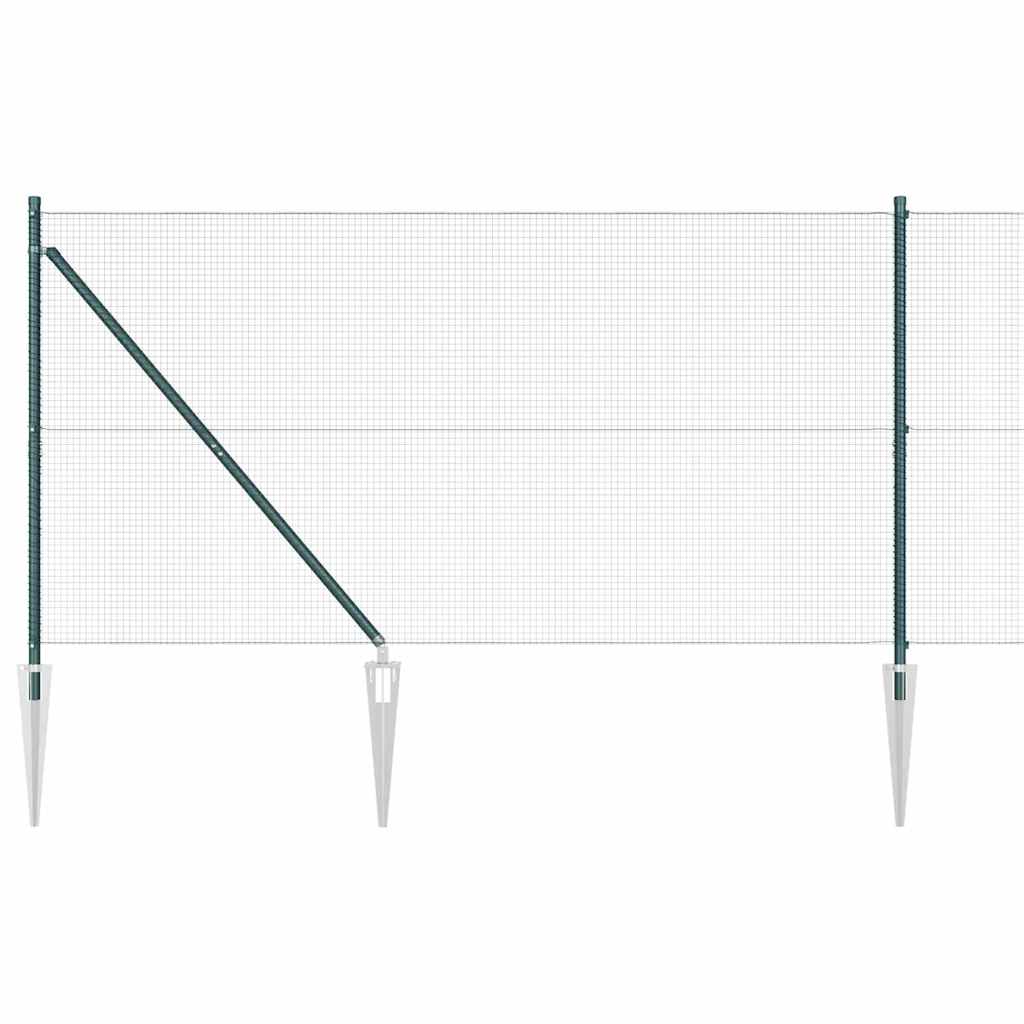 vidaXL Ogrodzenie z drutu spawanego z kolcami 10 x 1,2 m zielony