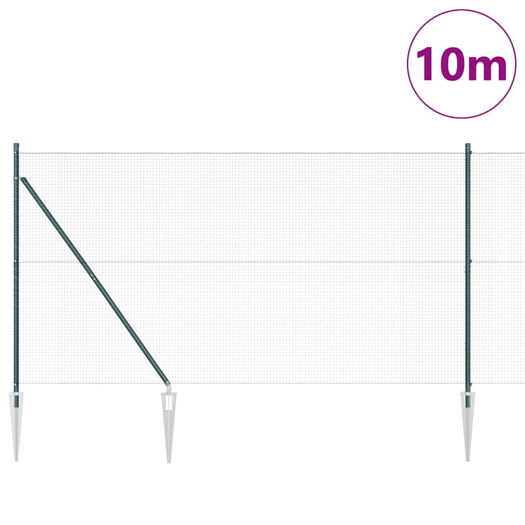 vidaXL Ogrodzenie z drutu spawanego z kolcami 10 x 1,5 m (S x W)