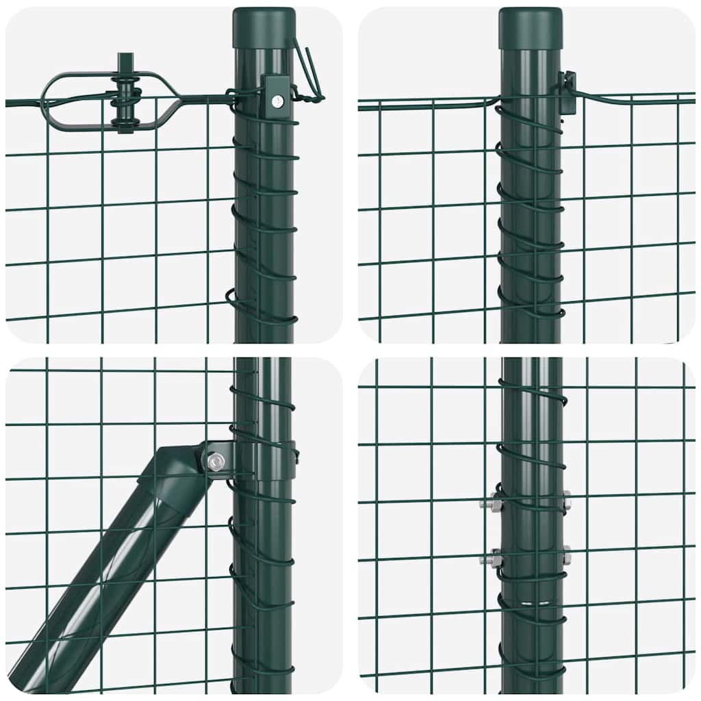 vidaXL Ogrodzenie z drutu spawanego z kolcami 10 x 1,6 m zielony