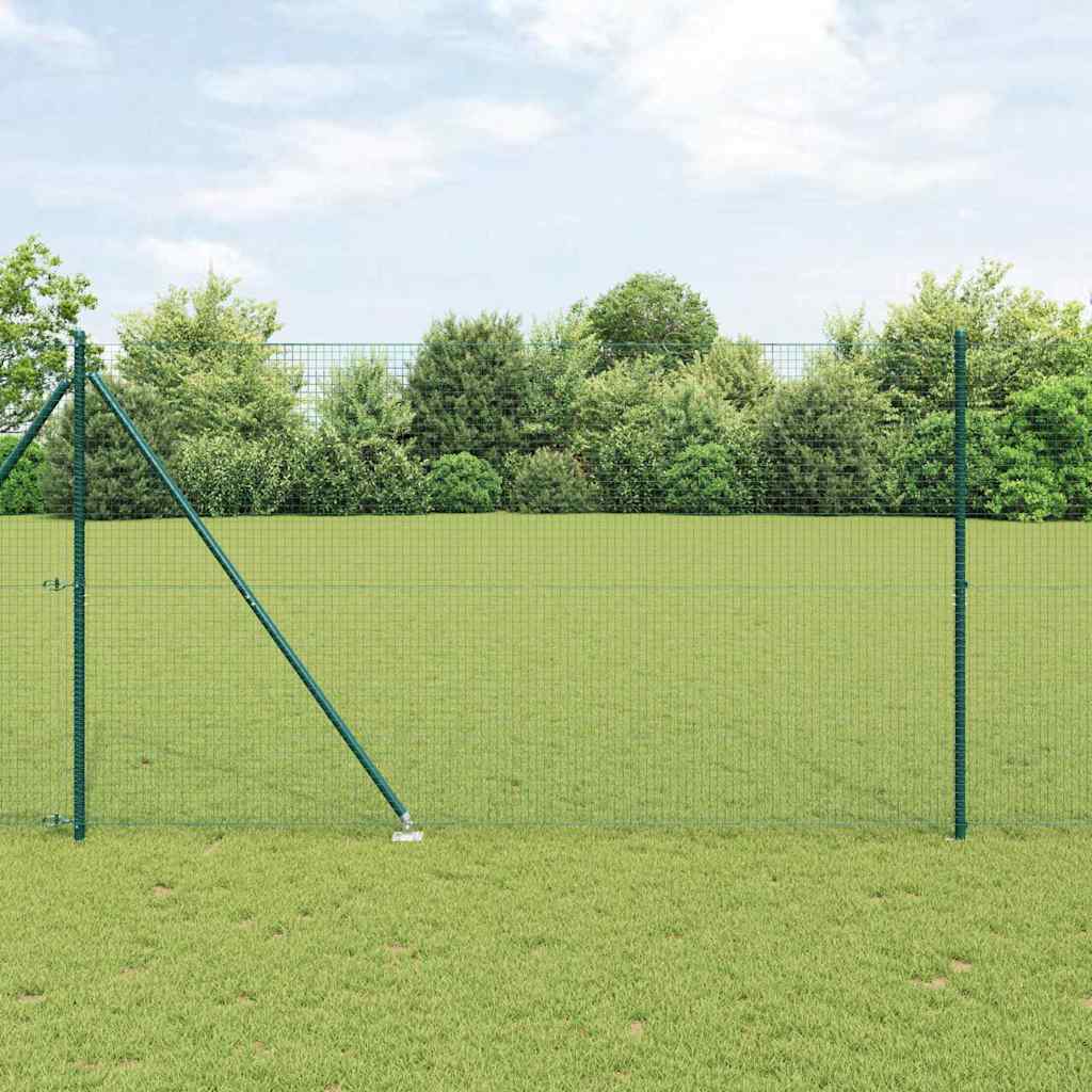 vidaXL Ogrodzenie z drutu spawanego z kolcami 10 x 1,6 m zielony