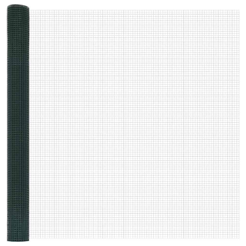 vidaXL Ogrodzenie z drutu spawanego z kolcami 10 x 1,6 m zielony