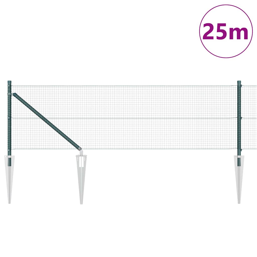 vidaXL Ogrodzenie z drutu spawanego z kolcami 25 x 0,5 m (S x W)