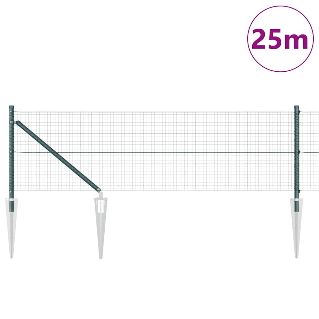 vidaXL Ogrodzenie z drutu spawanego z kolcami 25 x 0,5 m (S x W)