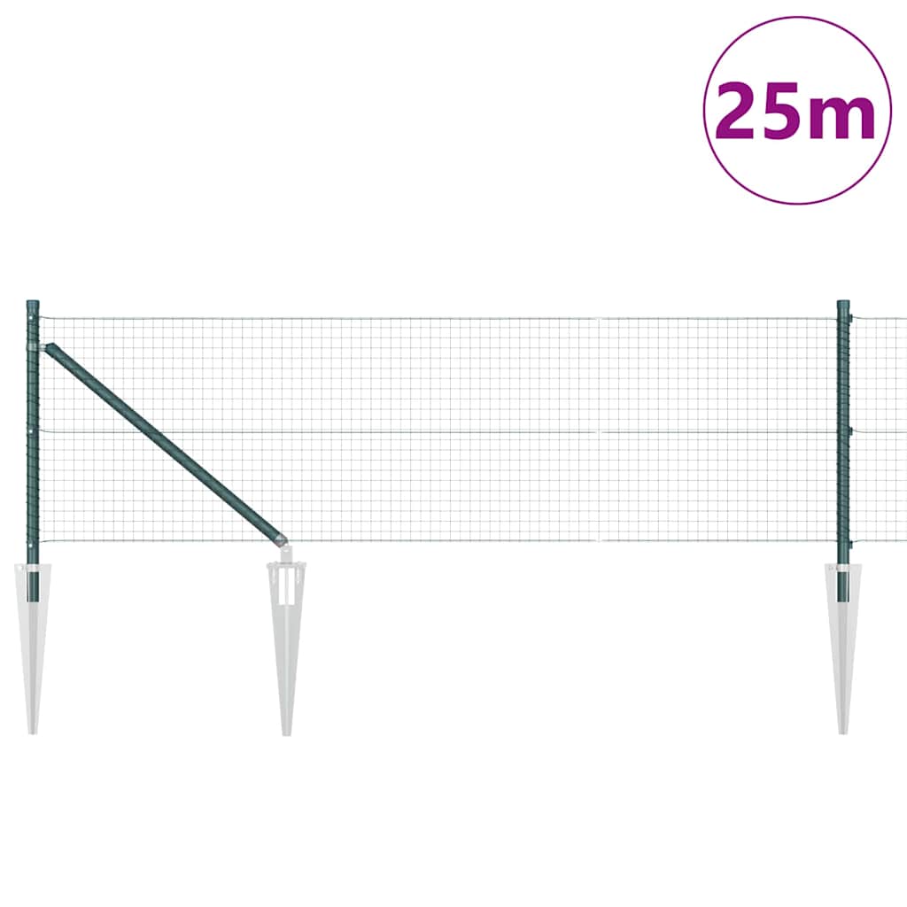 vidaXL Ogrodzenie z drutu spawanego z kolcami 25 x 0,5 m (S x W)
