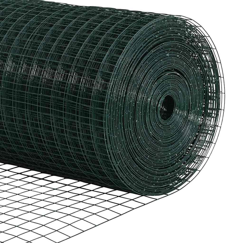 vidaXL Ogrodzenie z drutu spawanego z kolcami 25 x 1,6 m zielony