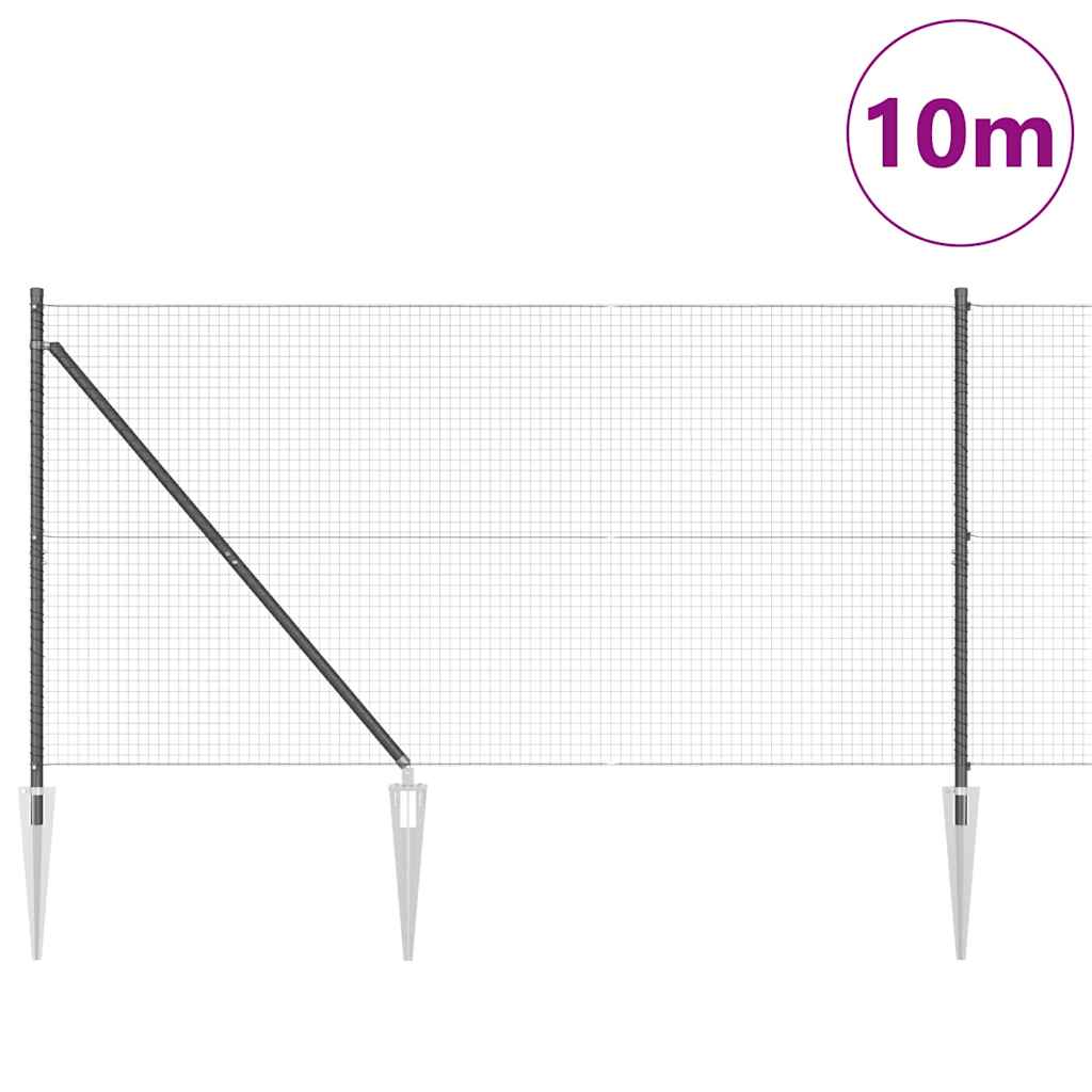 vidaXL Ogrodzenie z drutu spawanego z kolcami 10 x 1,4 m (S x W)