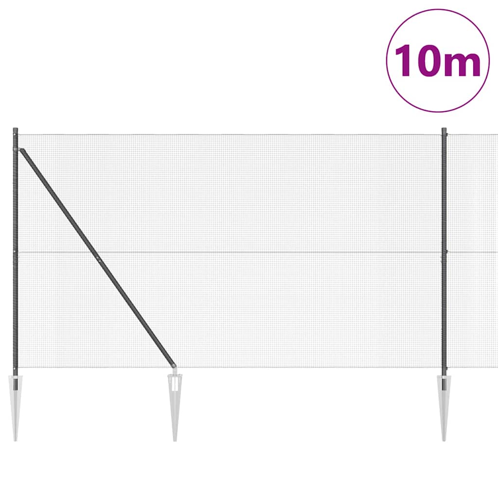 vidaXL Ogrodzenie z drutu spawanego z kolcami 10 x 1,5 m (S x W)