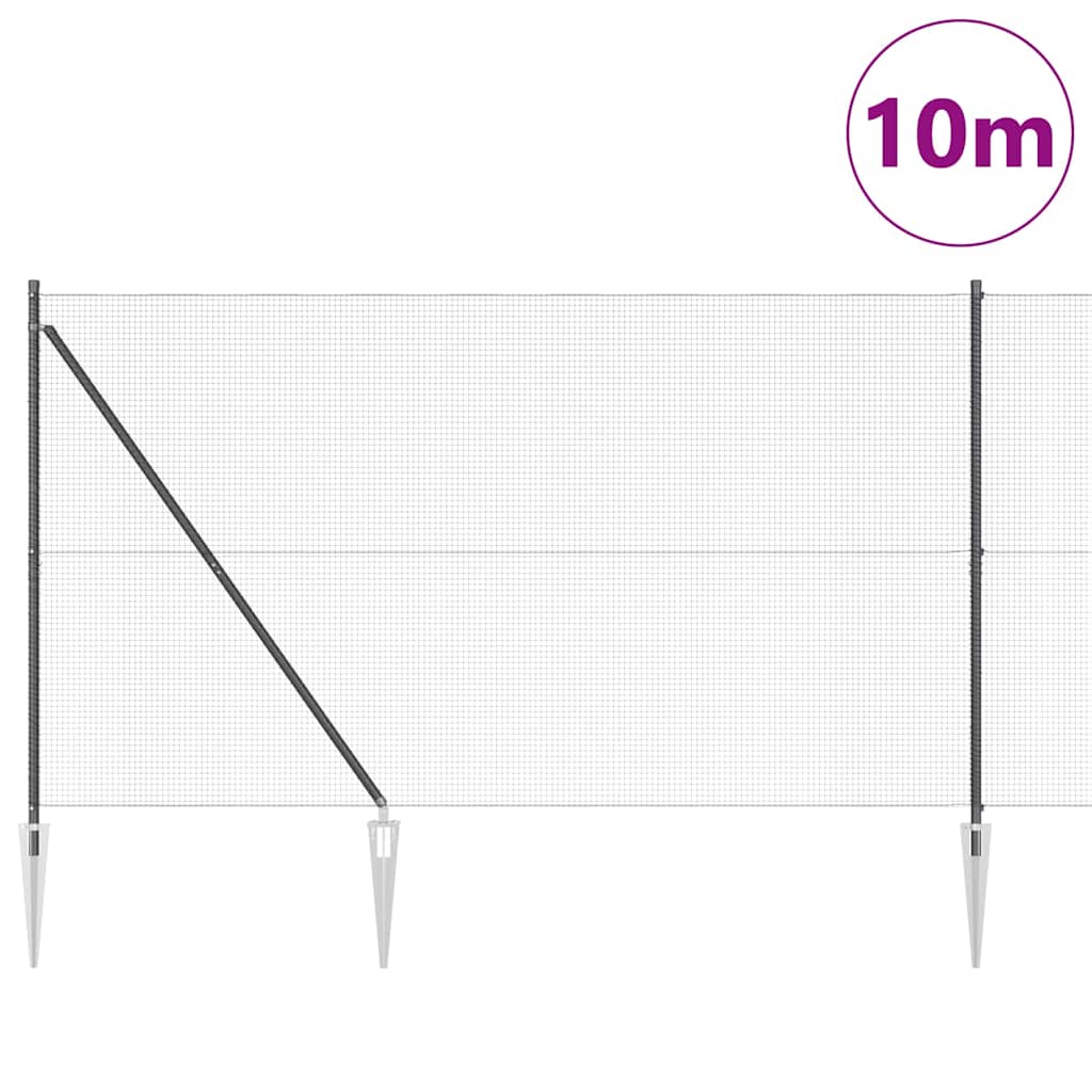 vidaXL Ogrodzenie z drutu spawanego z kolcami 10 x 1,5 m (S x W)