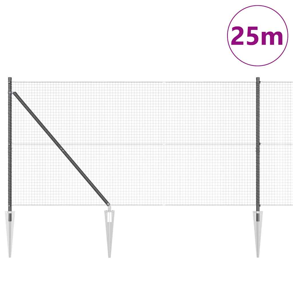 vidaXL Ogrodzenie z drutu spawanego z kolcami 25 x 1,4 m (S x W)