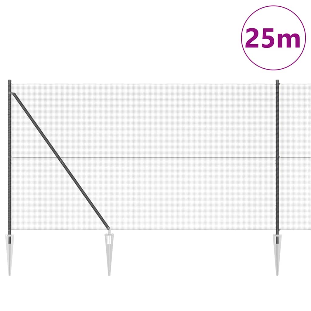 vidaXL Ogrodzenie z drutu spawanego z kolcami 25 x 1,5 m (S x W)