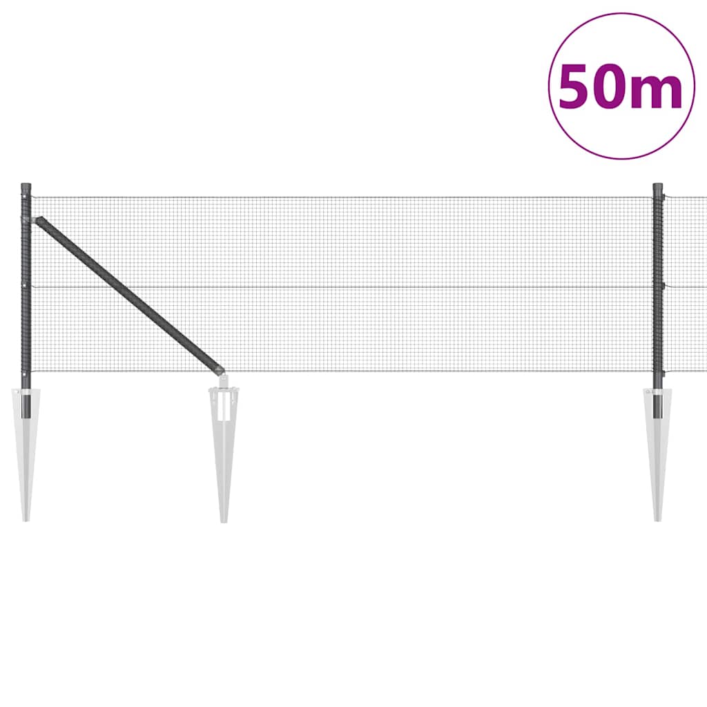 vidaXL Ogrodzenie z drutu spawanego z kolcami 50 x 0,4 m (S x W)