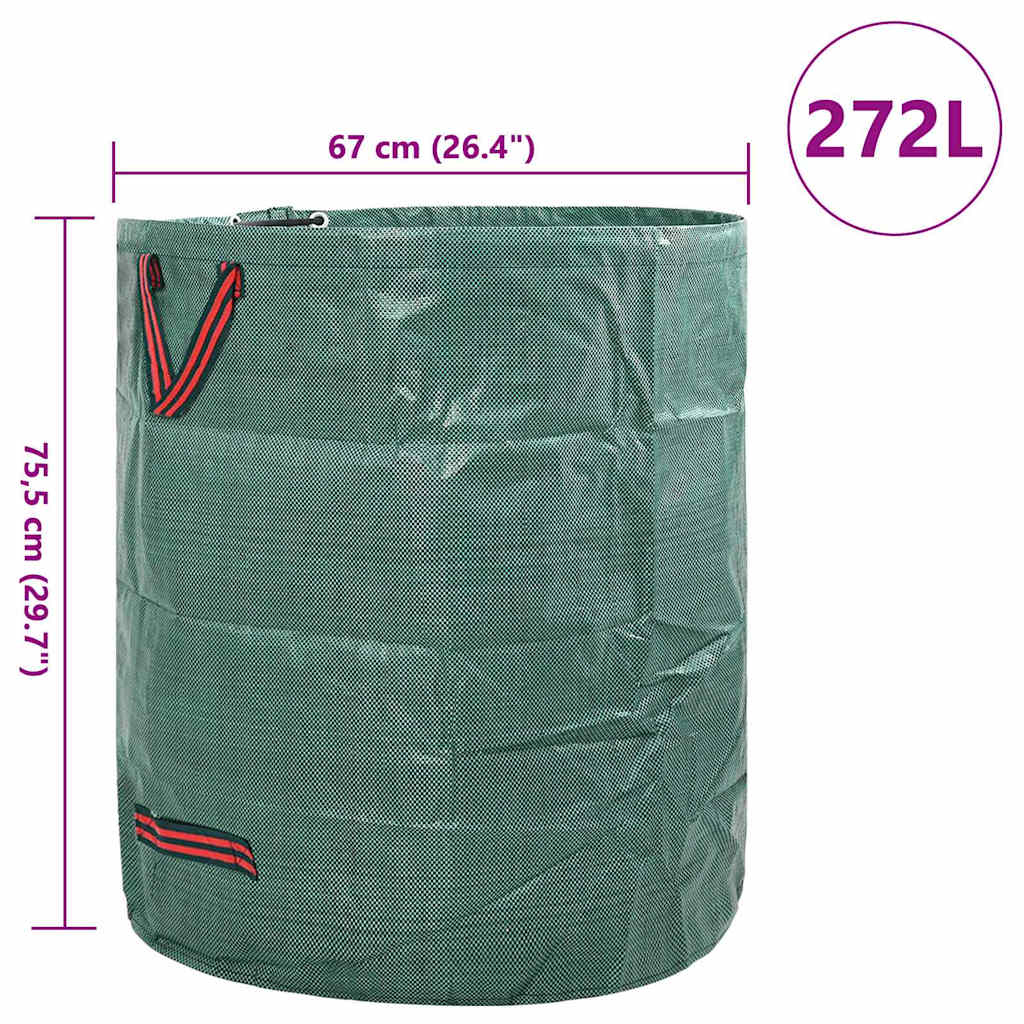 vidaXL Torby na odpady do ogrodu 12 pcs Zielony 67 x 67 x 75,5 cm