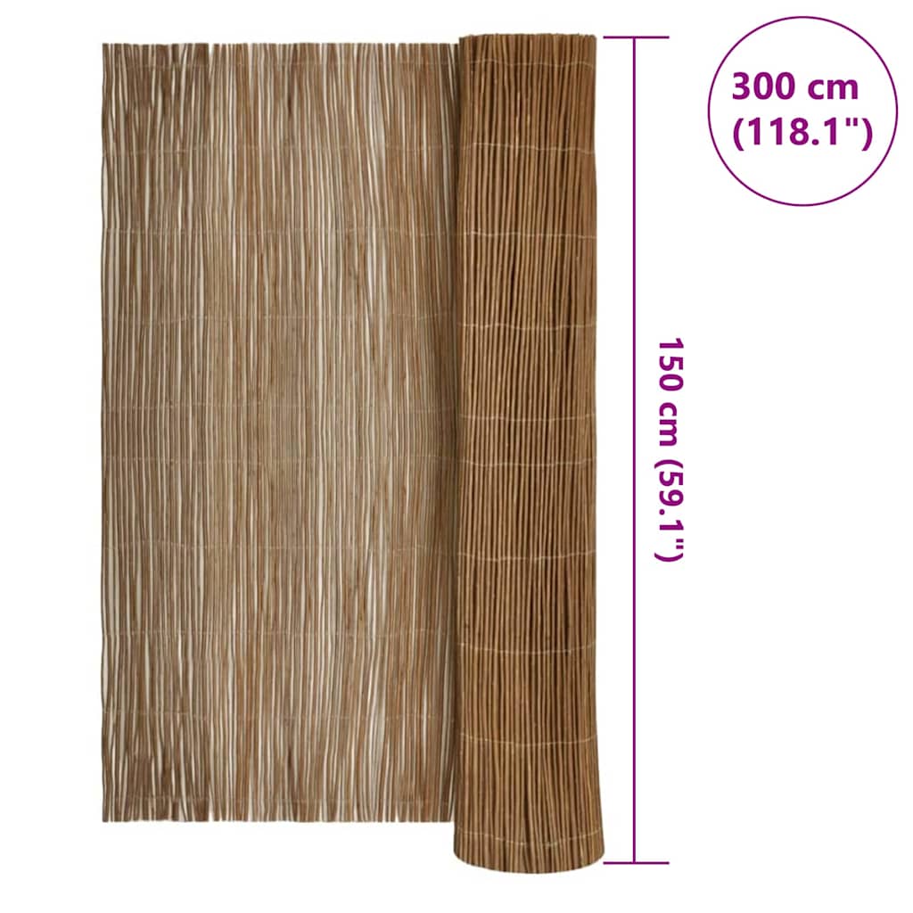 vidaXL Ogrodzenie Wierzbowе Naturalny 150 x 300 cm Wierzba
