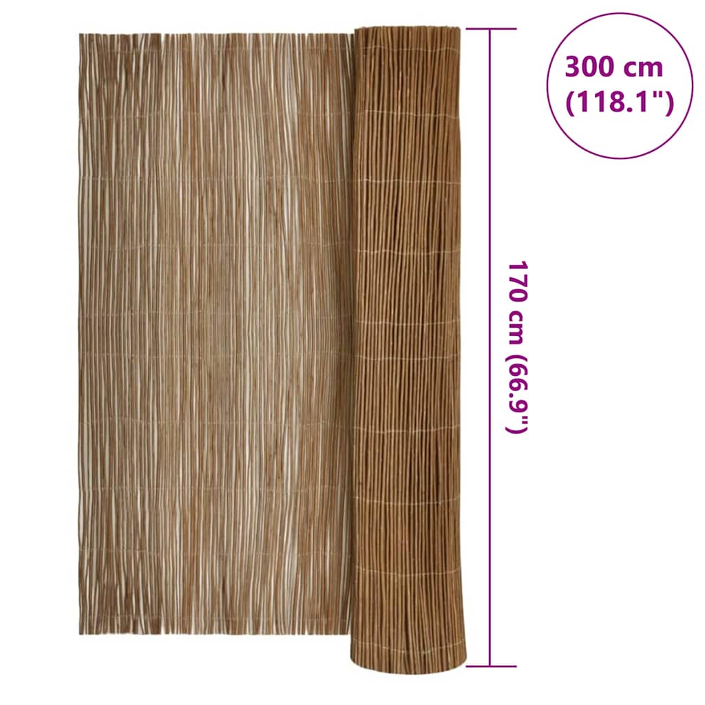 vidaXL Ogrodzenie Wierzbowе Naturalny 170 x 300 cm Wierzba