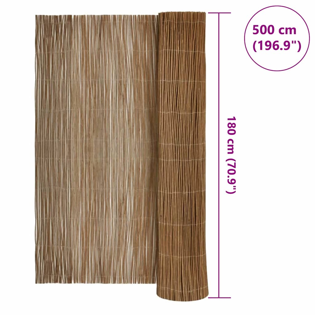 vidaXL Ogrodzenie Wierzbowе Naturalny 180 x 500 cm Wierzba